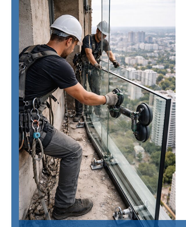 Монтаж стеклянных ограждений под ключ с гарантией в Невинномысске