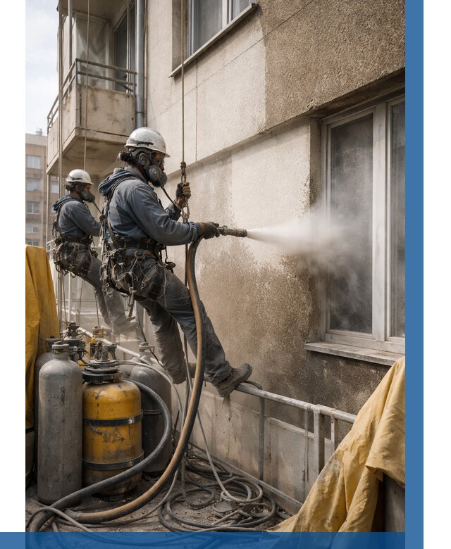 Пескоструйная очистка фасада в Невинномысске от 665 р. | ВЫСОТНИК-Нвн