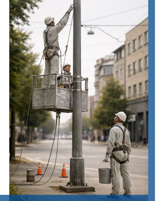 Покраска опор освещения в Невинномысске от 5115 р. | ВЫСОТНИК-Нвн