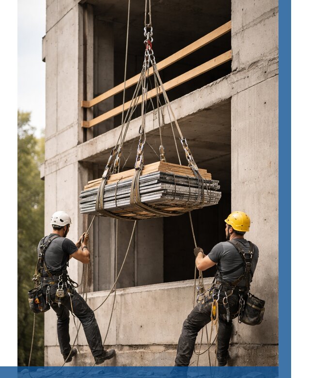 Подъем материала на этаж веревками в Невинномысске от 1534 р. | ВЫСОТНИК-Нвн