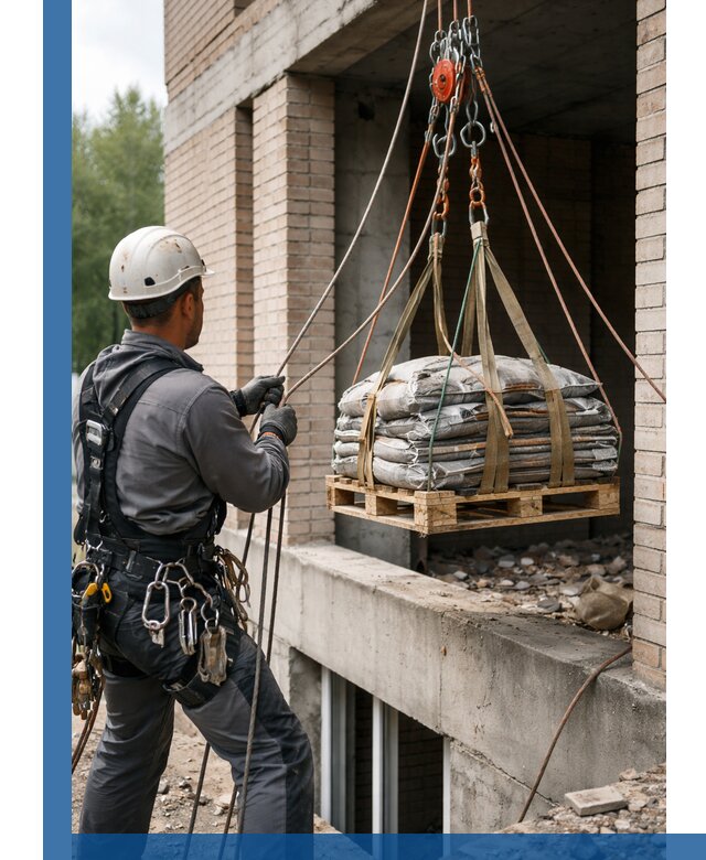 Подъем материалов на этаж веревками в Невинномысске оперативно