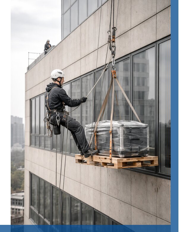 Спуск груза по фасаду в Невинномысске от 3580 р. | ВЫСОТНИК-Нвн