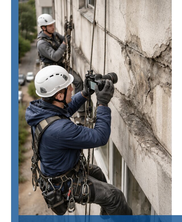 Фотофиксация дефектов фасада с высотной съемкой в Невинномысске