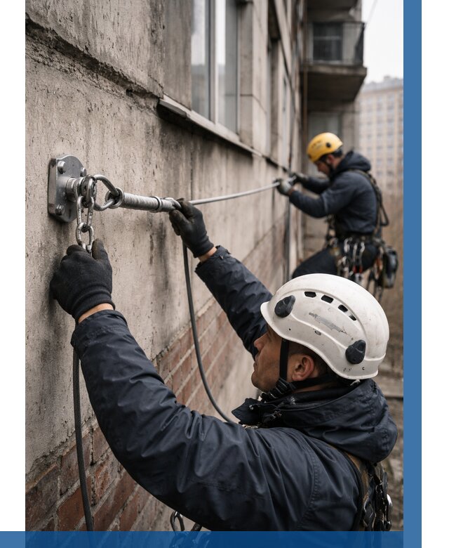 Монтаж анкерных линий в Невинномысске от 3069 р. | ВЫСОТНИК-Нвн