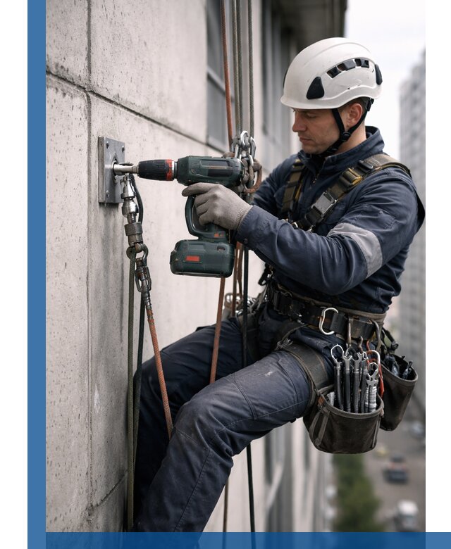 Установка анкерных точек для высотных работ в Невинномысске